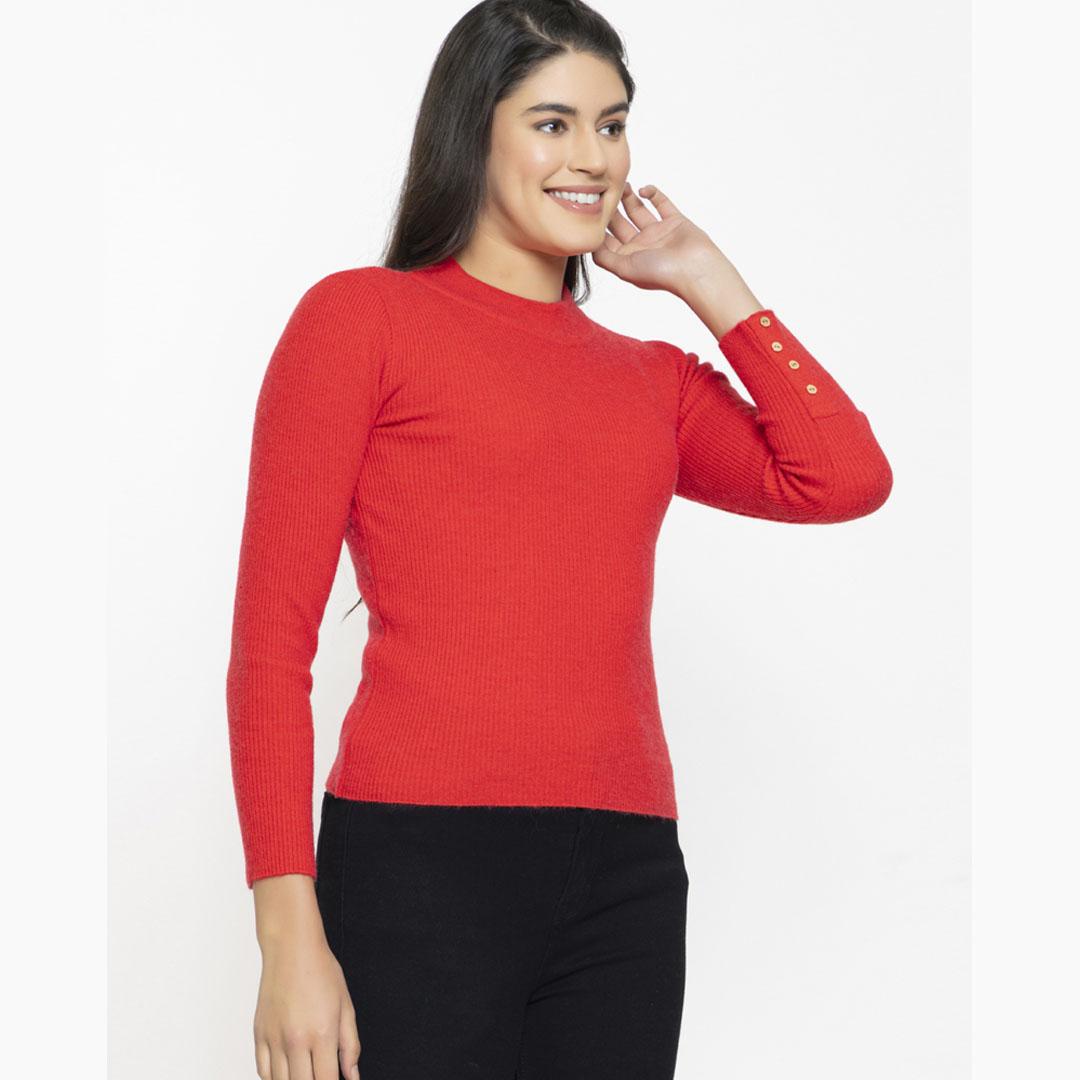 Red Solid Pullover