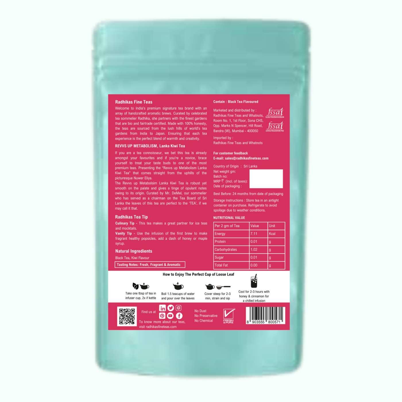 REVVS UP METABOLISM Lanka Kiwi Tea
