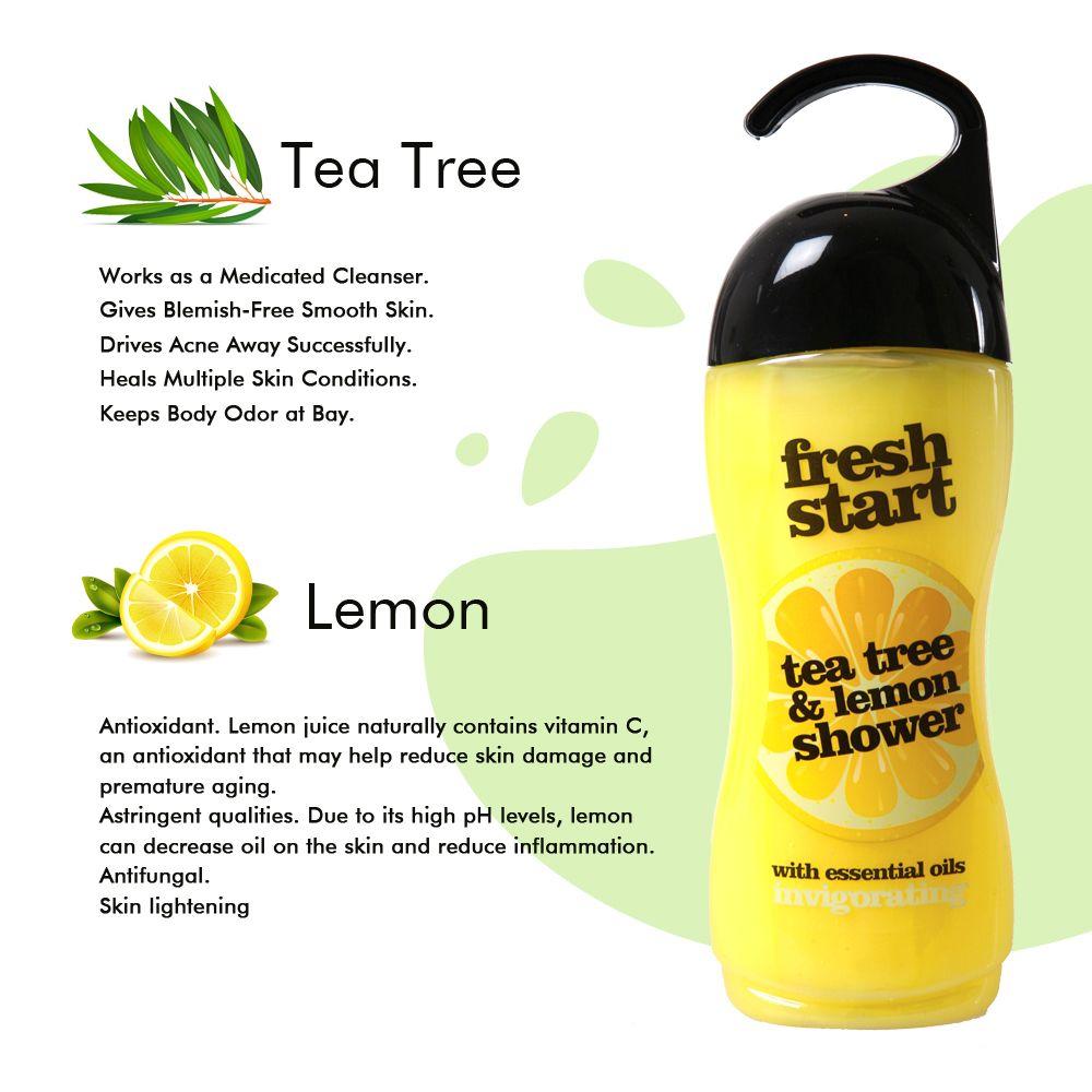 Xpel Marketing Fresh Start Tea Tree & Lemon Shower Gel With Essential Oils, Invigorating to Cleanse Your Body, Refreshingly Fruity, Helps Your Skin To Feel Soft, Smooth And Invigorated 400ml