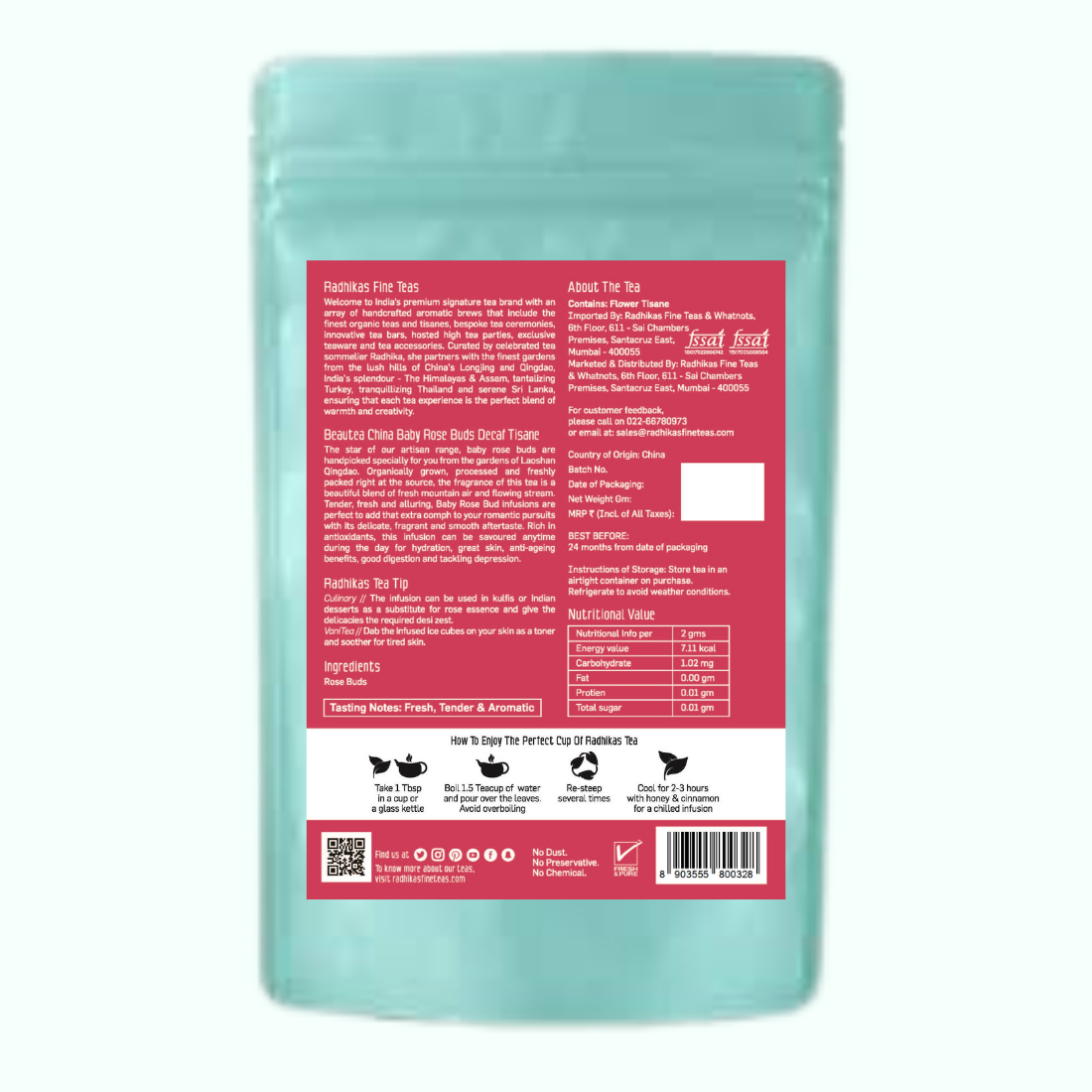 BEAUTEA China Baby Rose Buds Decaf Tisane 