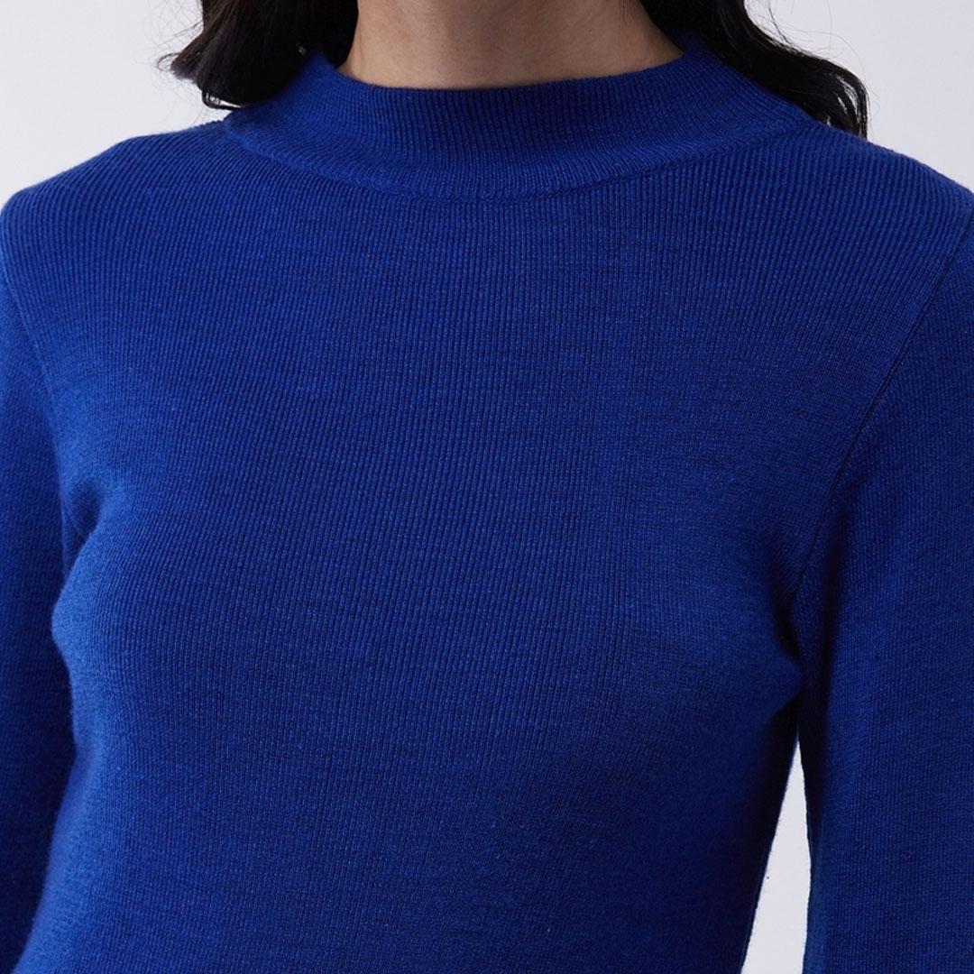 Royal Blue Solid Pullover