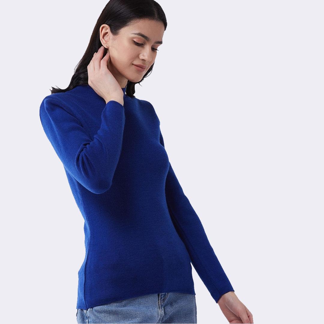 Royal Blue Solid Pullover