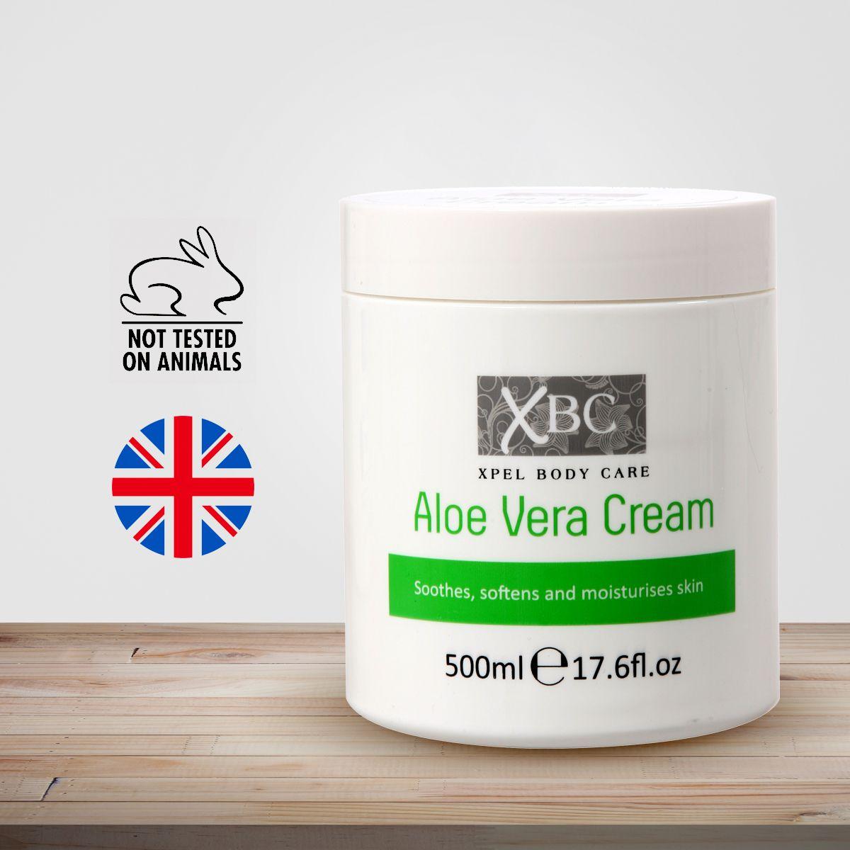 Xpel Marketing Aloe Vera Body Cream with Aloe Vera for Women & Men with Dry Skin for All Seasons, Soothes, Softens & Moisturises Skin 500 ml