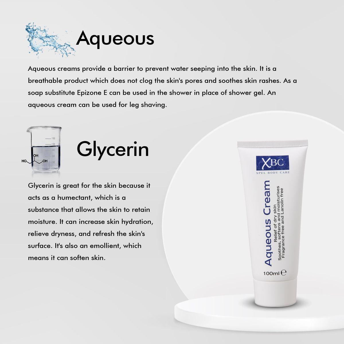 Xpel Marketing Aqueous Cream For Relif of Dry Skin Soothes, Softens and Moisturises Fragrance Free, Lanolin Free & Skin Cleanser For Women & Men with Dry Skin for All Seasons 100 ml