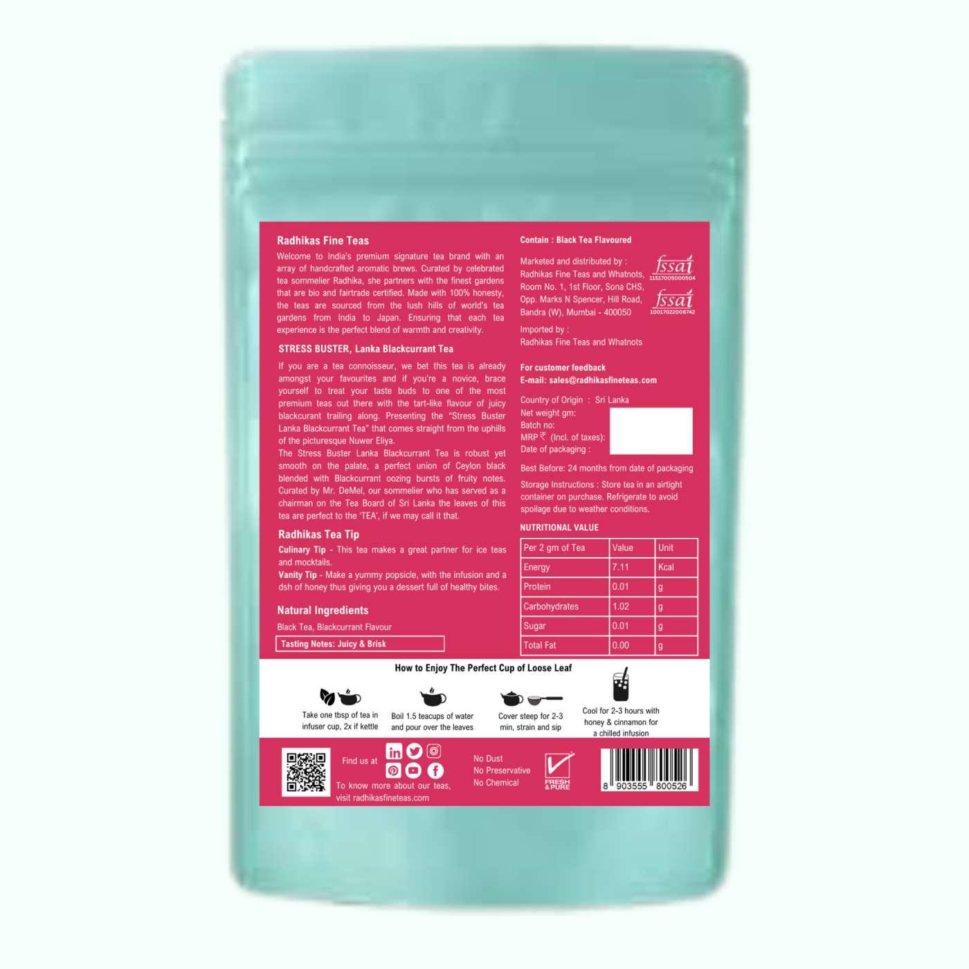 STRESS BUSTER Lanka Blackcurrant Tea