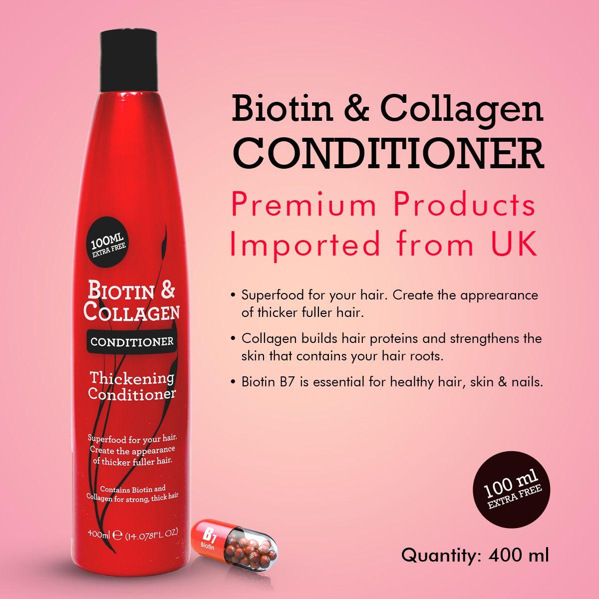 Biotin & Collagen Thickening Conditioner with Biotin & Collagen for Strong Thick Hair - 400 ml, helps combat dryness, breakage and hair loss (400 ml)