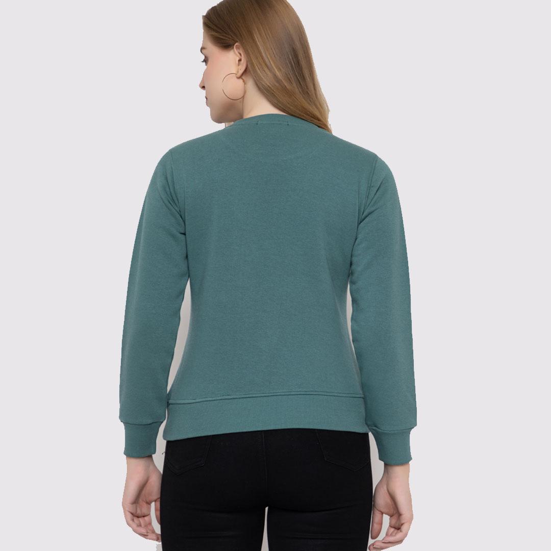 Teal Coloured Solid Sweatshirt