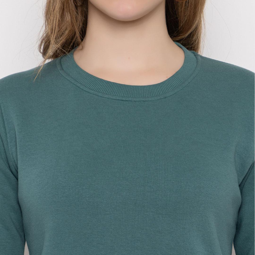 Teal Coloured Solid Sweatshirt