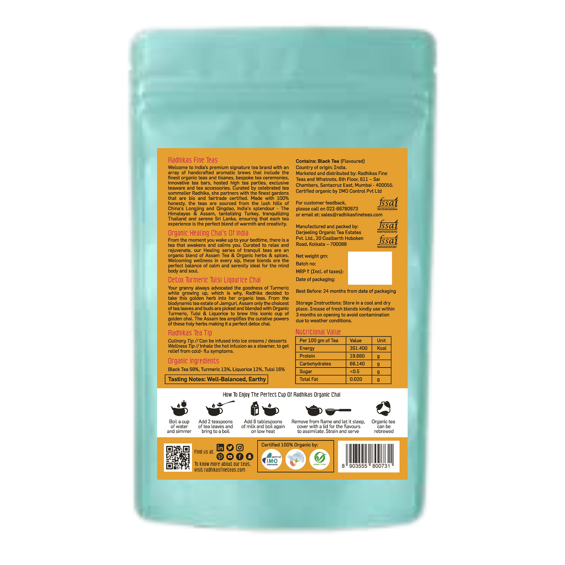 DETOX Turmeric Tulsi Liqourice Chai 