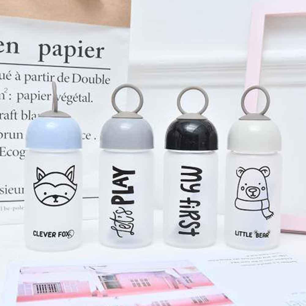 XIMI VOGUE™ Glass Water Bottle with Loop Cap 350ml