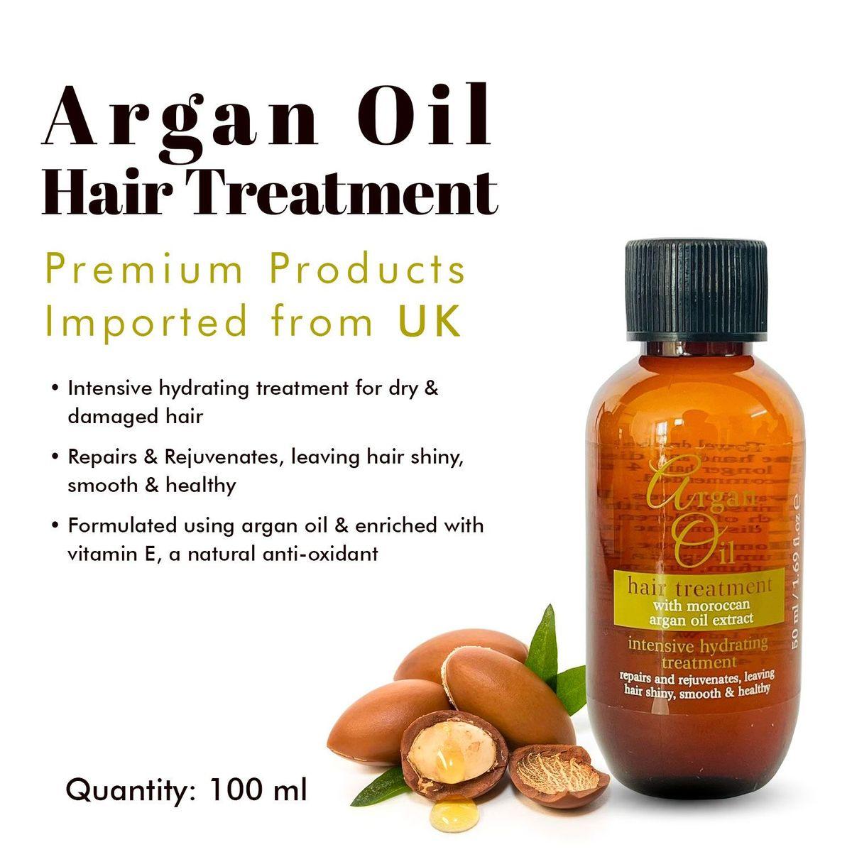 Xpel Marketing Argan Oil Hair Treatment Hair Oil 50ml with Moroccan Argan Oil and Vit. E, Hair Fall & Frizz Control, Protect your hair - For All Hair Types