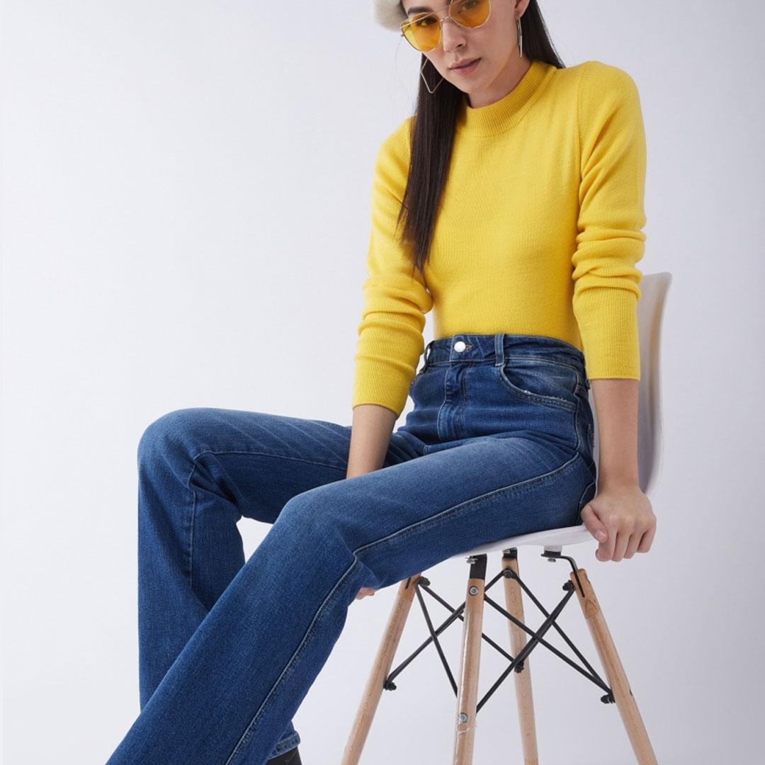 Yellow Solid Pullover