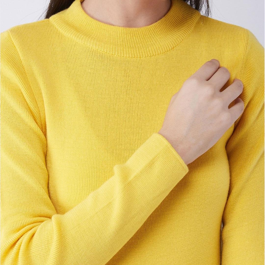 Yellow Solid Pullover