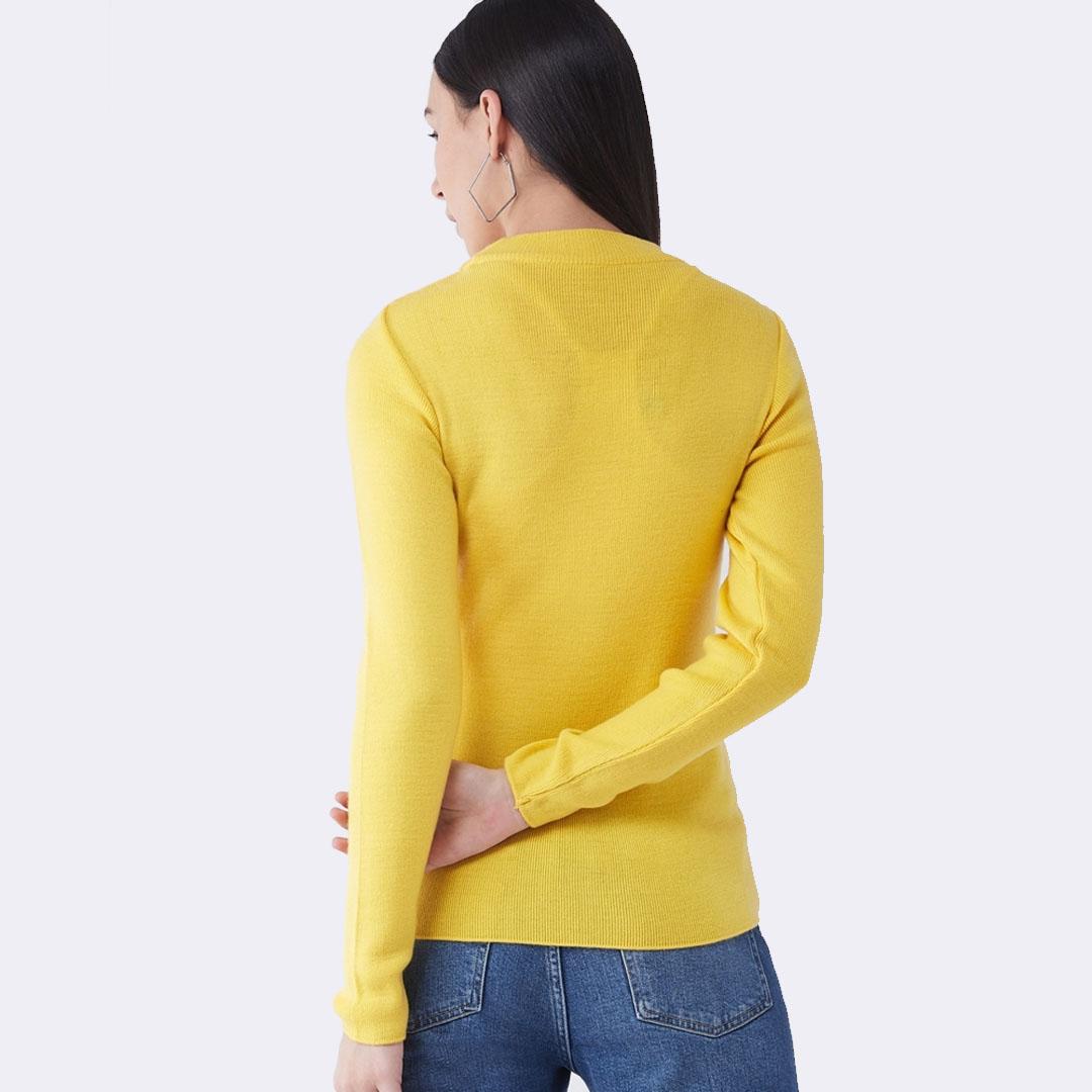 Yellow Solid Pullover