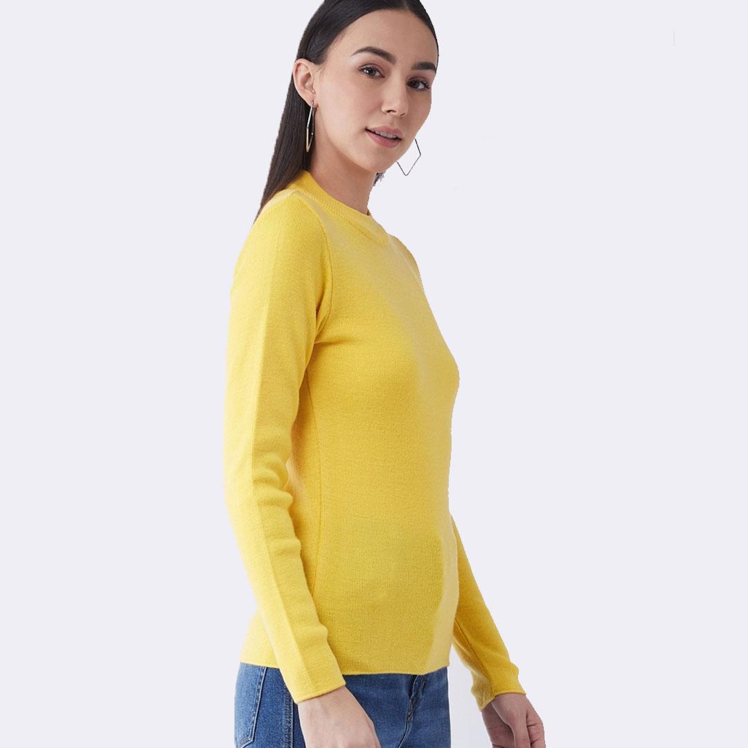 Yellow Solid Pullover