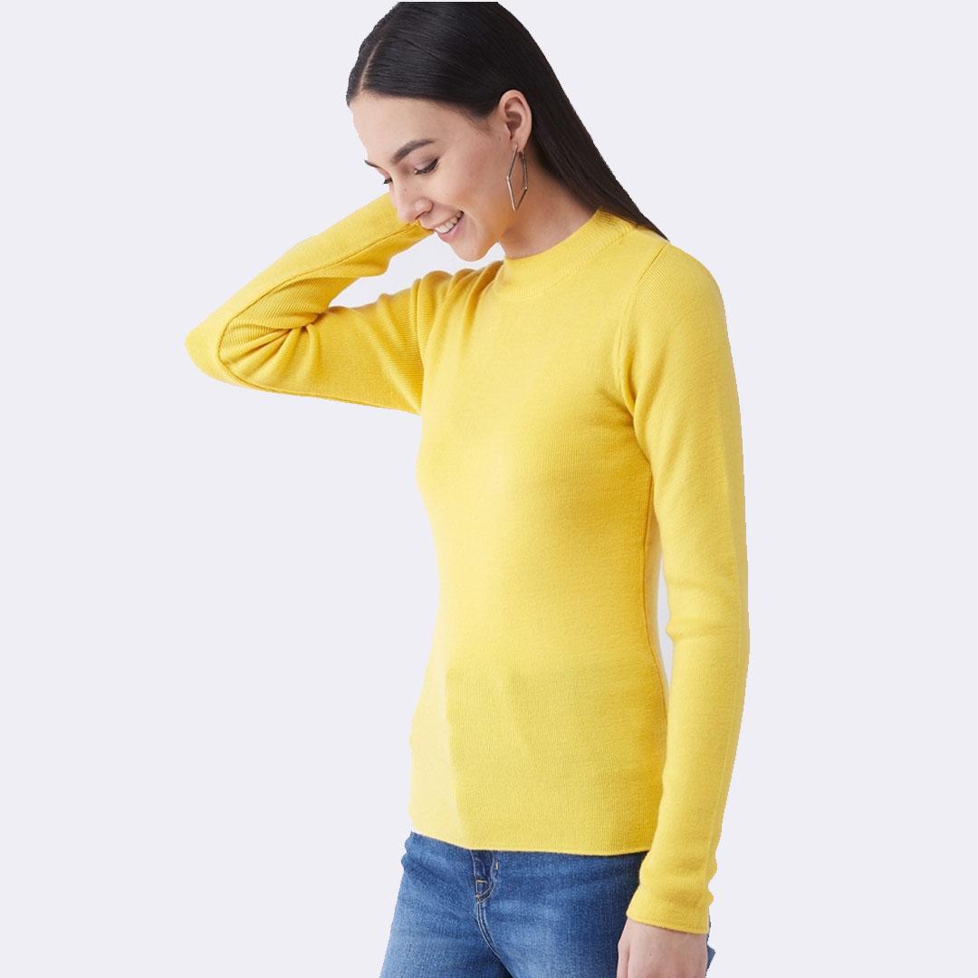 Yellow Solid Pullover