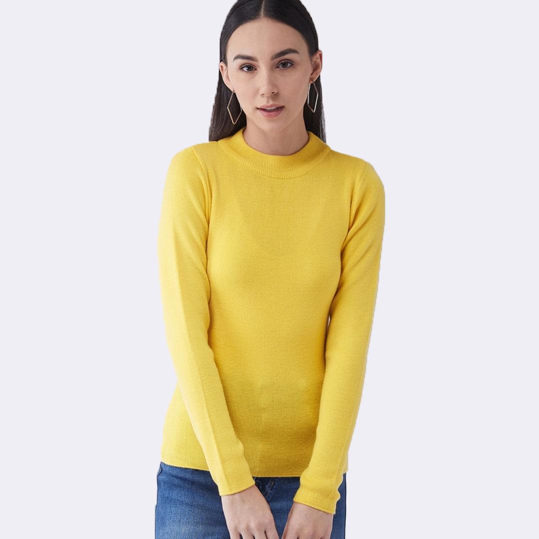 Yellow Solid Pullover