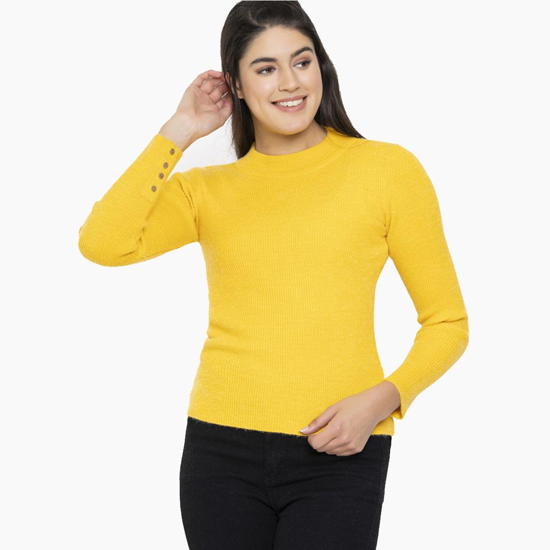 Yellow Solid Pullover