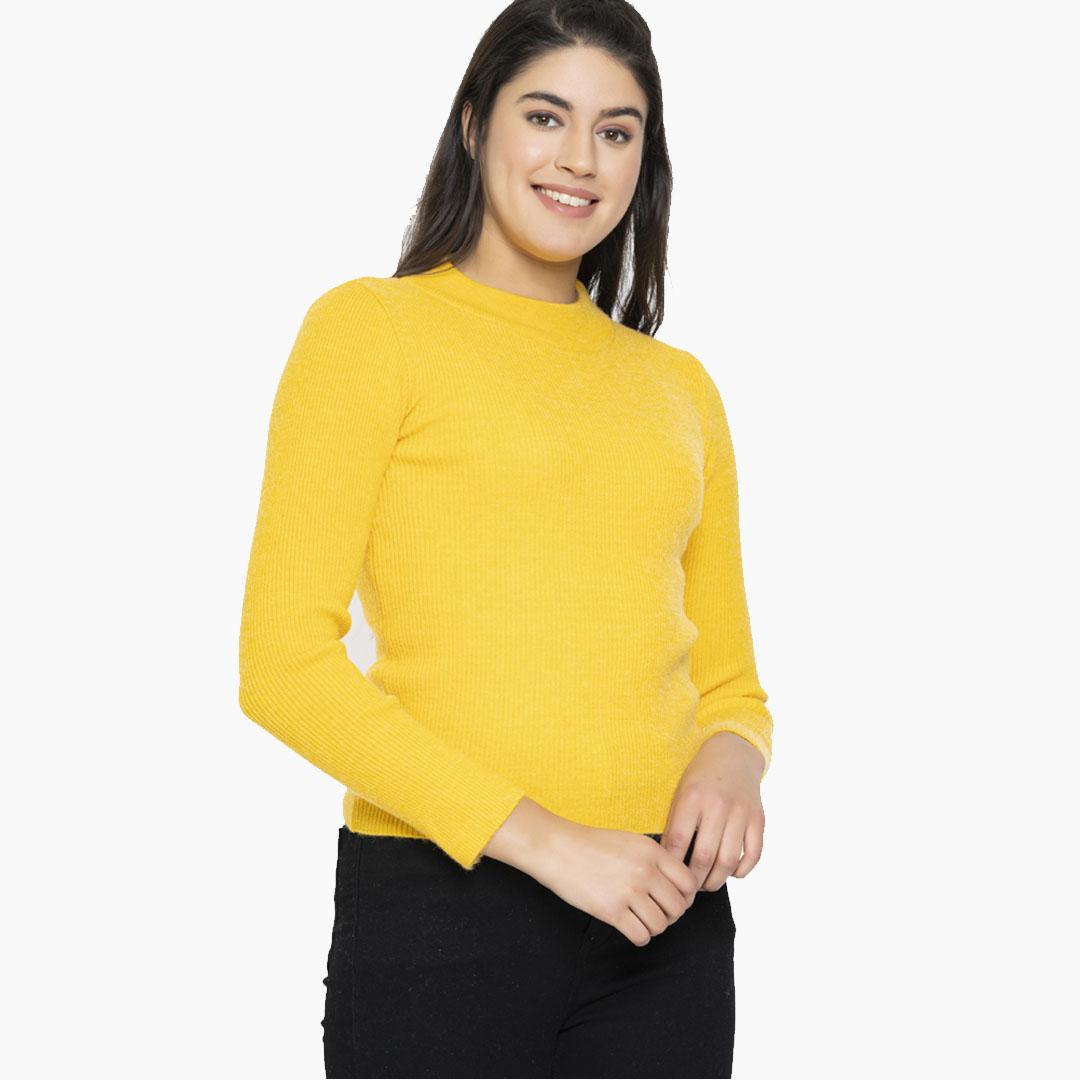 Yellow Solid Pullover