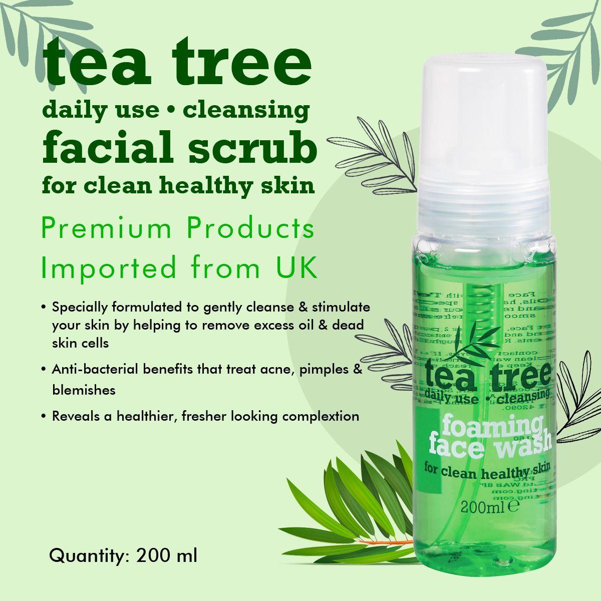 Tea Tree Foaming Face Wash for Acne & Pimples Wash 200 ml - For All Skin Types - Paraben Free