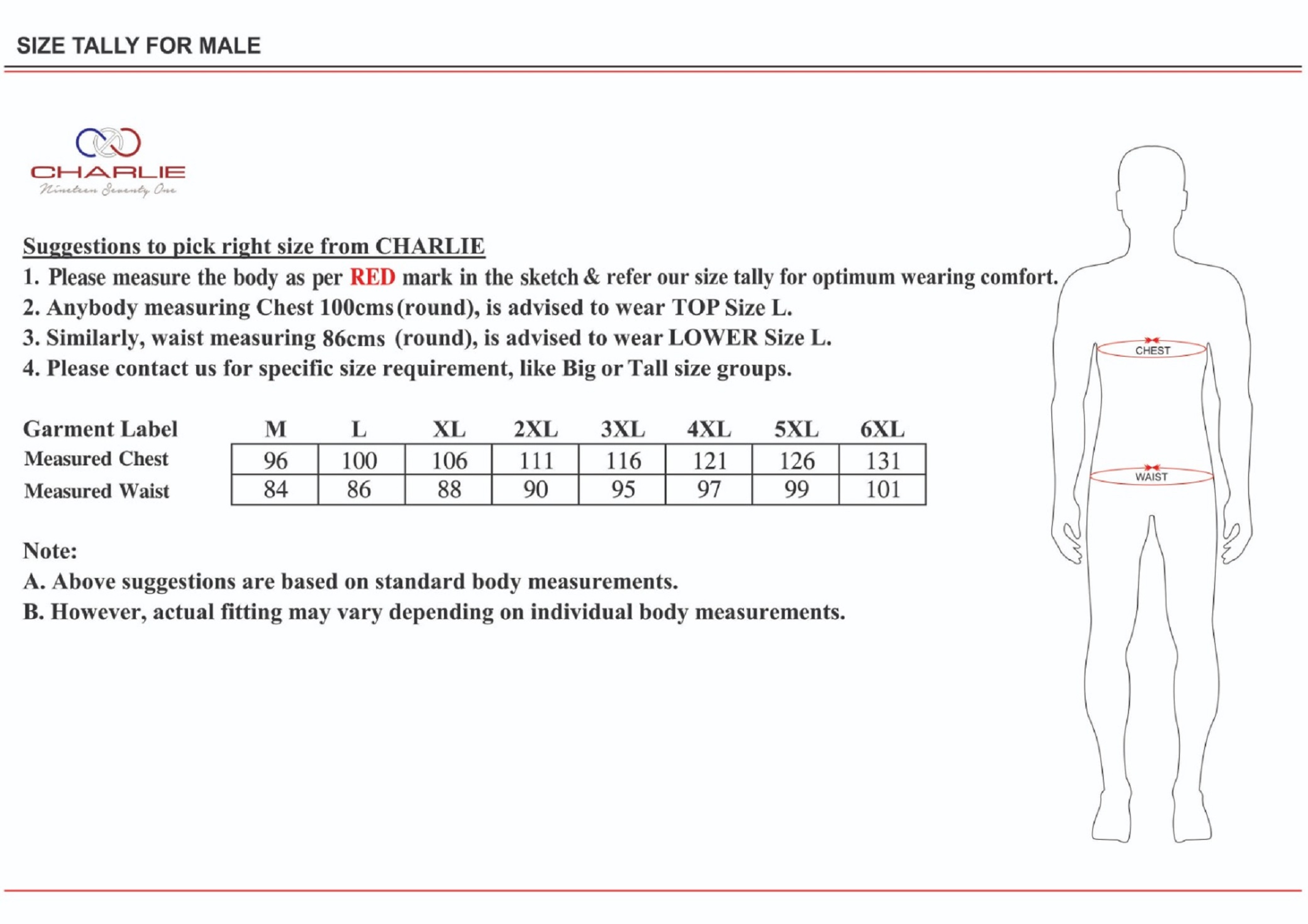 Sweat Shirt Navy Size Chart