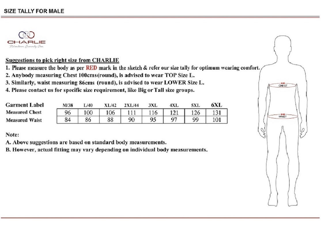 Summer Pyjama Set Green Size Chart