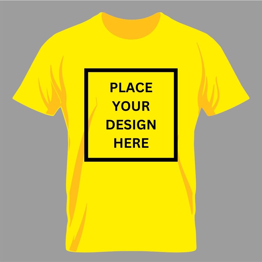 Yellow T-shirt | Unisex Regular Fit Personalized T-shirt | Customised Printed Photo Text | Round Neck | Half Sleeve For Men And Women Size Chart